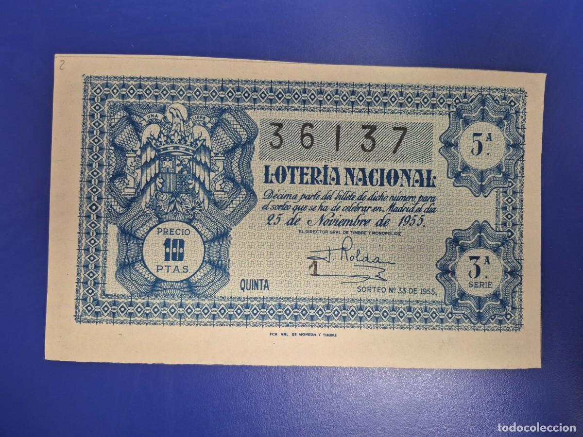 Loter&iacute;a nacional: LOTERIA NACIONAL SORTEO 33 DE 1955