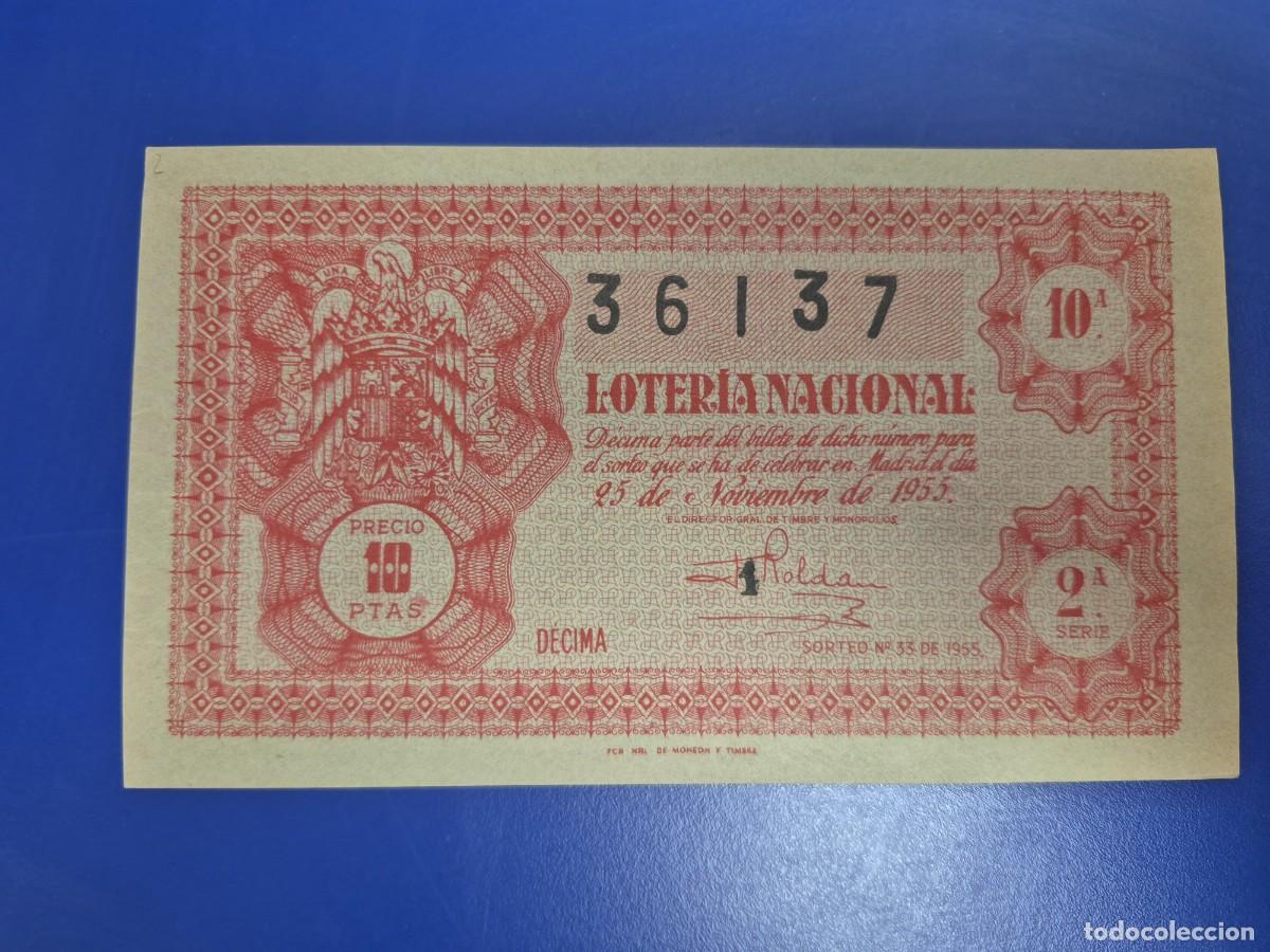 Loter&iacute;a nacional: LOTERIA NACIONAL SORTEO 33 DE 1955