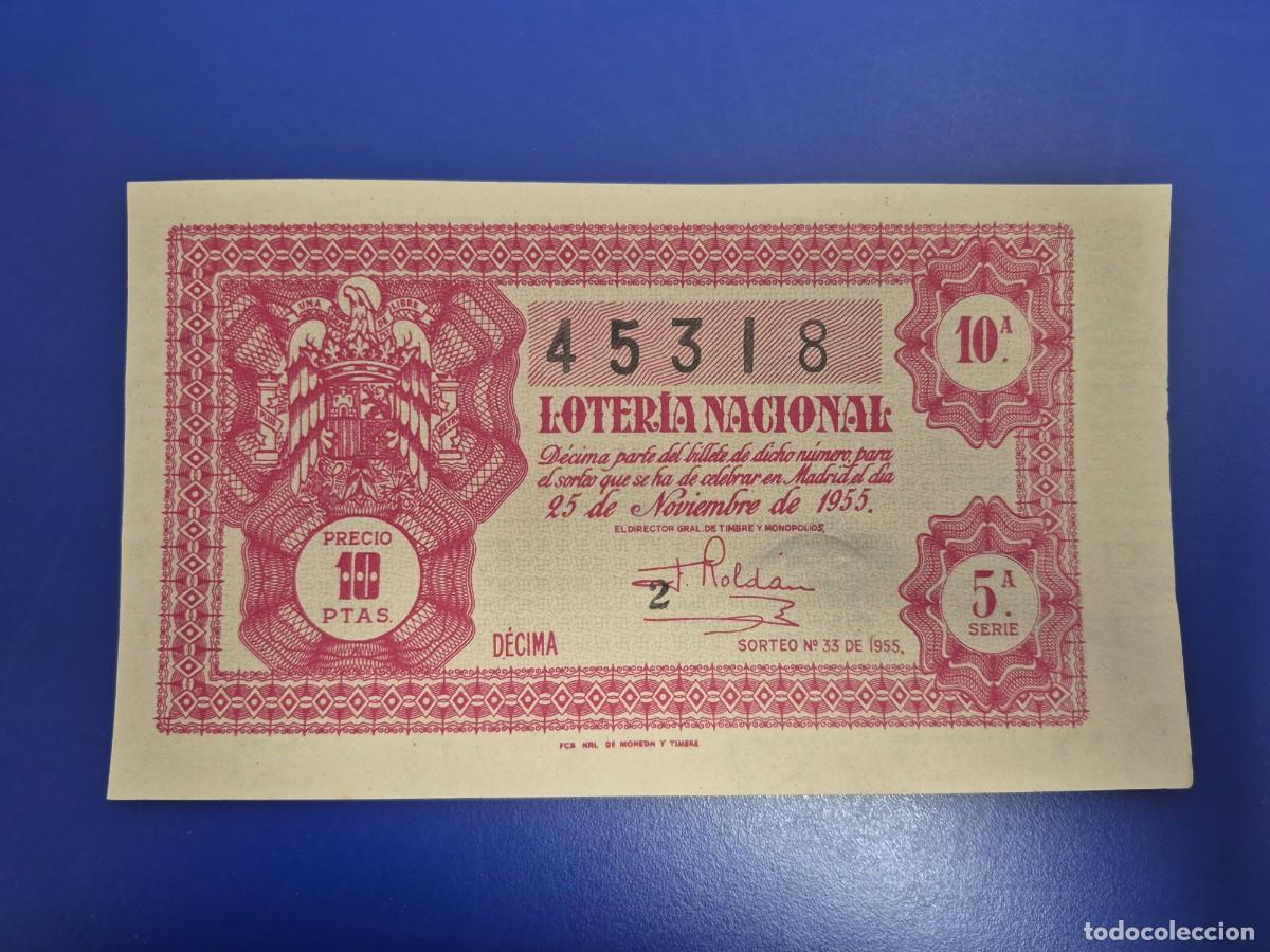 Loter&iacute;a nacional: LOTERIA NACIONAL SORTEO 33 DE 1955