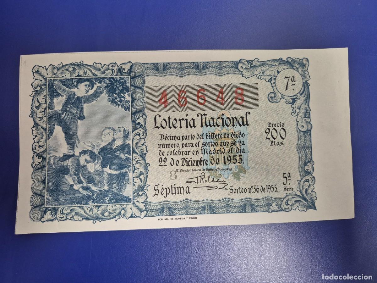 Loter&iacute;a nacional: LOTERIA NACIONAL SORTEO 36 DE 1955 NAVIDAD