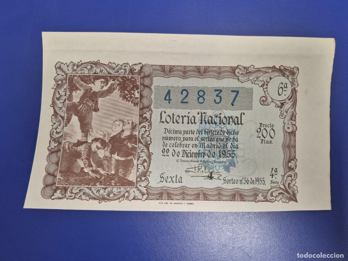 Loter&iacute;a nacional: LOTERIA NACIONAL SORTEO 36 DE 1955 NAVIDAD