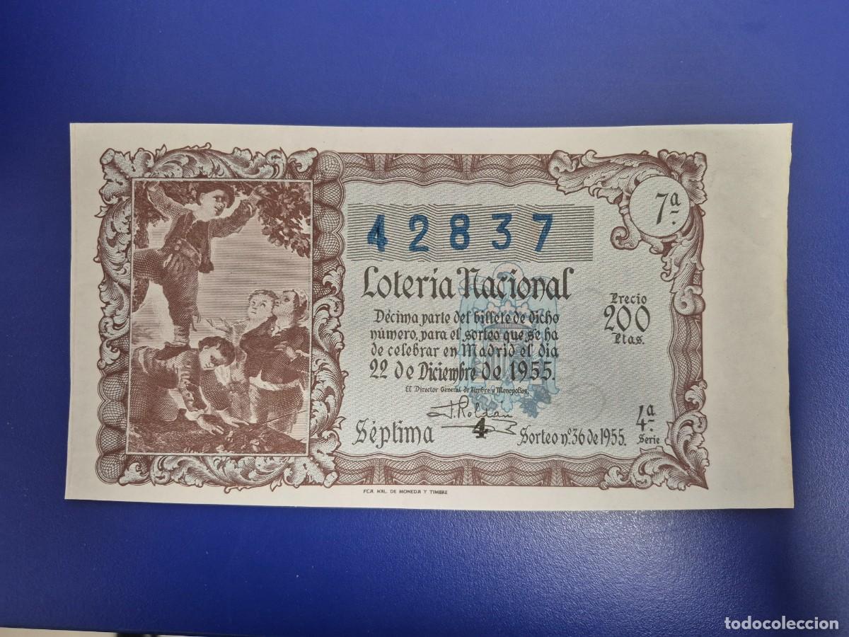 Loter&iacute;a nacional: LOTERIA NACIONAL SORTEO 36 DE 1955 NAVIDAD