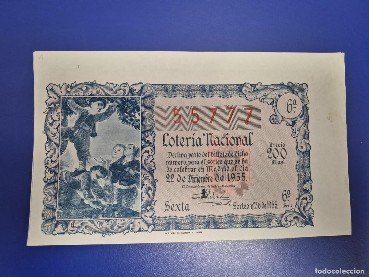 Loter&iacute;a nacional: LOTERIA NACIONAL SORTEO 36 DE 1955 NAVIDAD