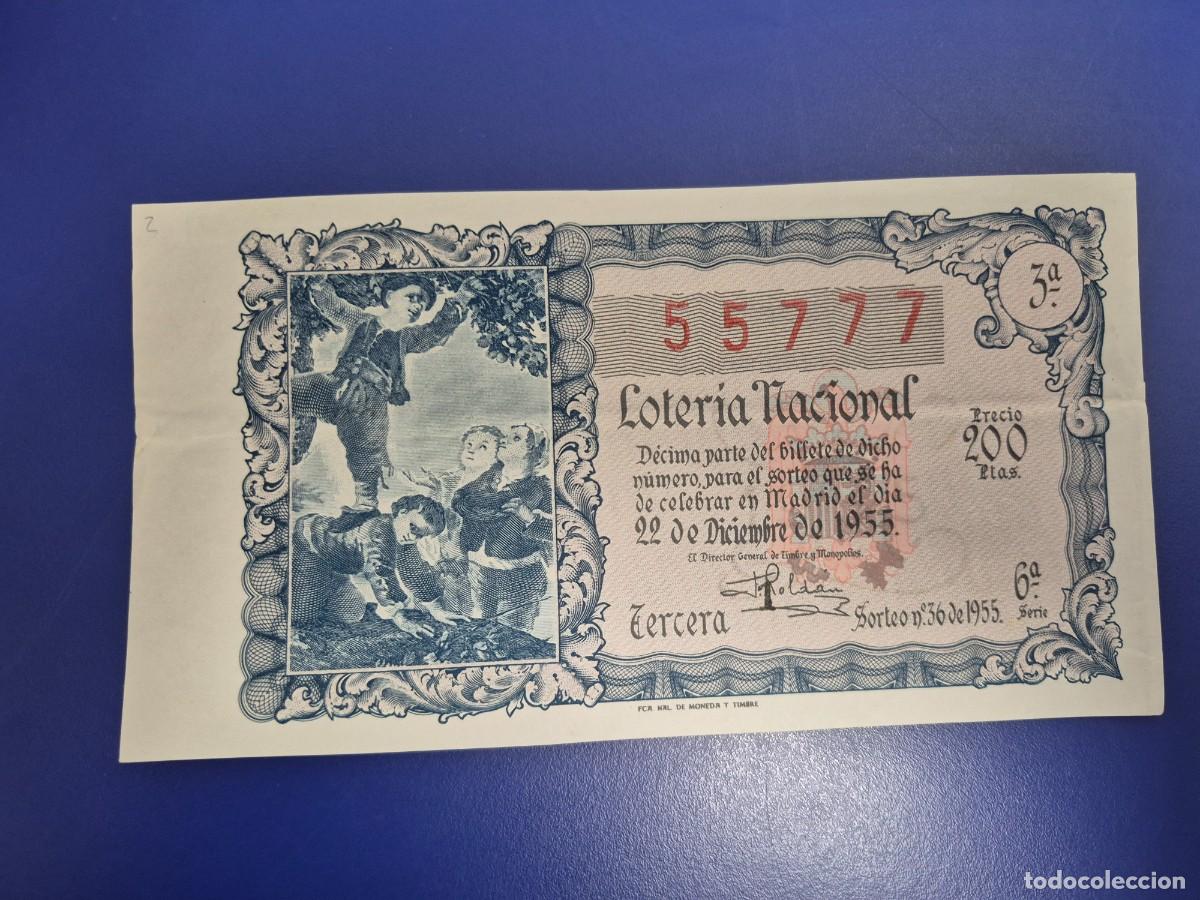 Loter&iacute;a nacional: LOTERIA NACIONAL SORTEO 36 DE 1955 NAVIDAD