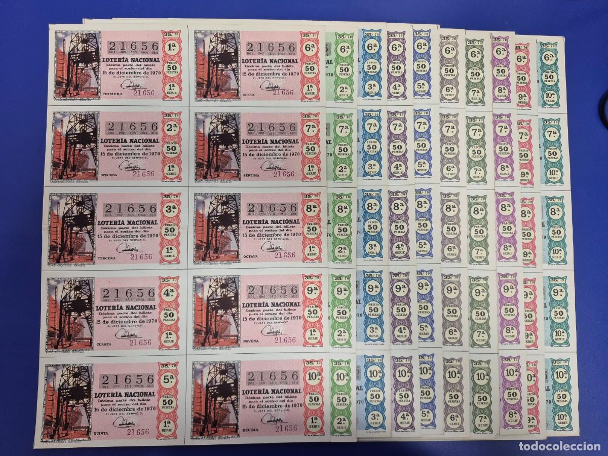 Loter&iacute;a nacional: LOTERIA NACIONAL SORTEO 35 DE 1970 SERIE COMPLETA NUMERO 21656