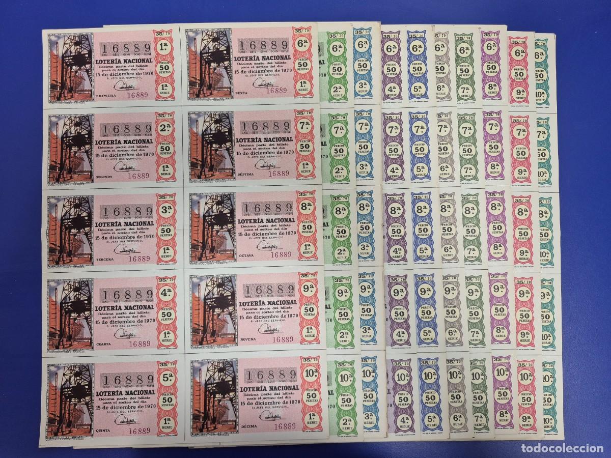 Loter&iacute;a nacional: LOTERIA NACIONAL SORTEO 35 DE 1970 SERIE COMPLETA NUMERO 16889