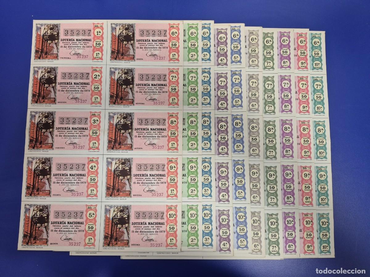 Loter&iacute;a nacional: LOTERIA NACIONAL SORTEO 35 DE 1970 SERIE COMPLETA NUMERO 35237