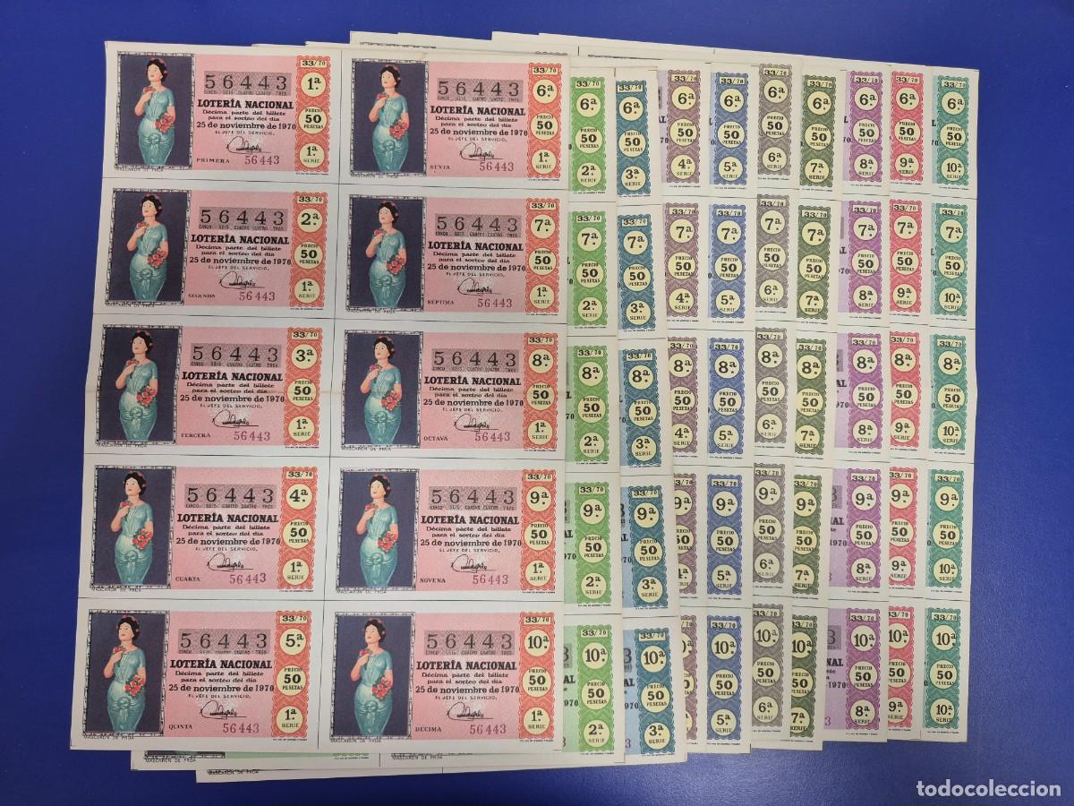 Loter&iacute;a nacional: LOTERIA NACIONAL SORTEO 33 DE 1970 10 SERIES DIFERENTES