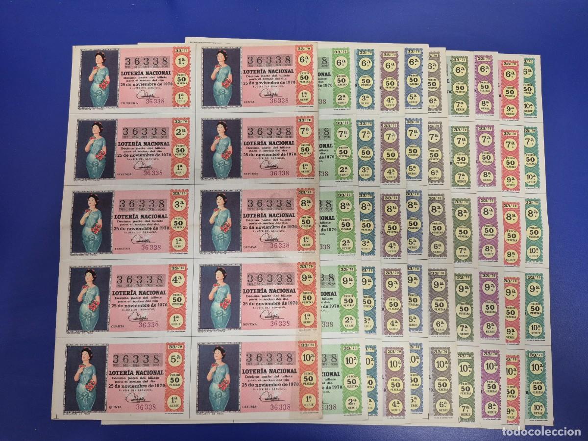 Loter&iacute;a nacional: LOTERIA NACIONAL SORTEO 33 DE 1970 10 SERIES DIFERENTES