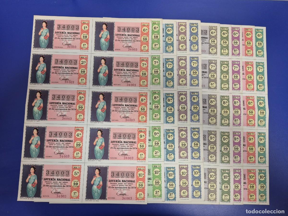 Loter&iacute;a nacional: LOTERIA NACIONAL SORTEO 33 DE 1970 10 SERIES DIFERENTES