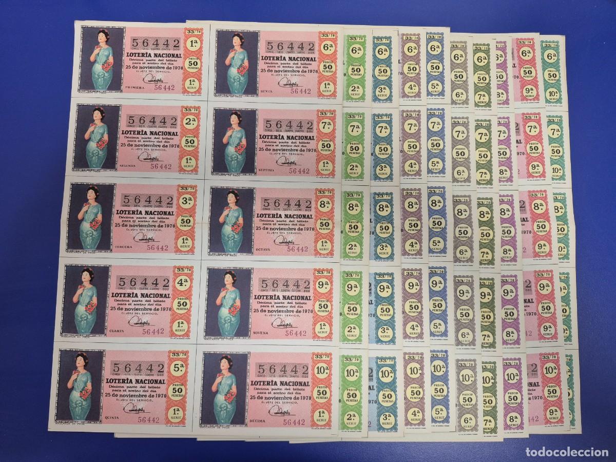 Loter&iacute;a nacional: LOTERIA NACIONAL SORTEO 33 DE 1970 10 SERIES DIFERENTES