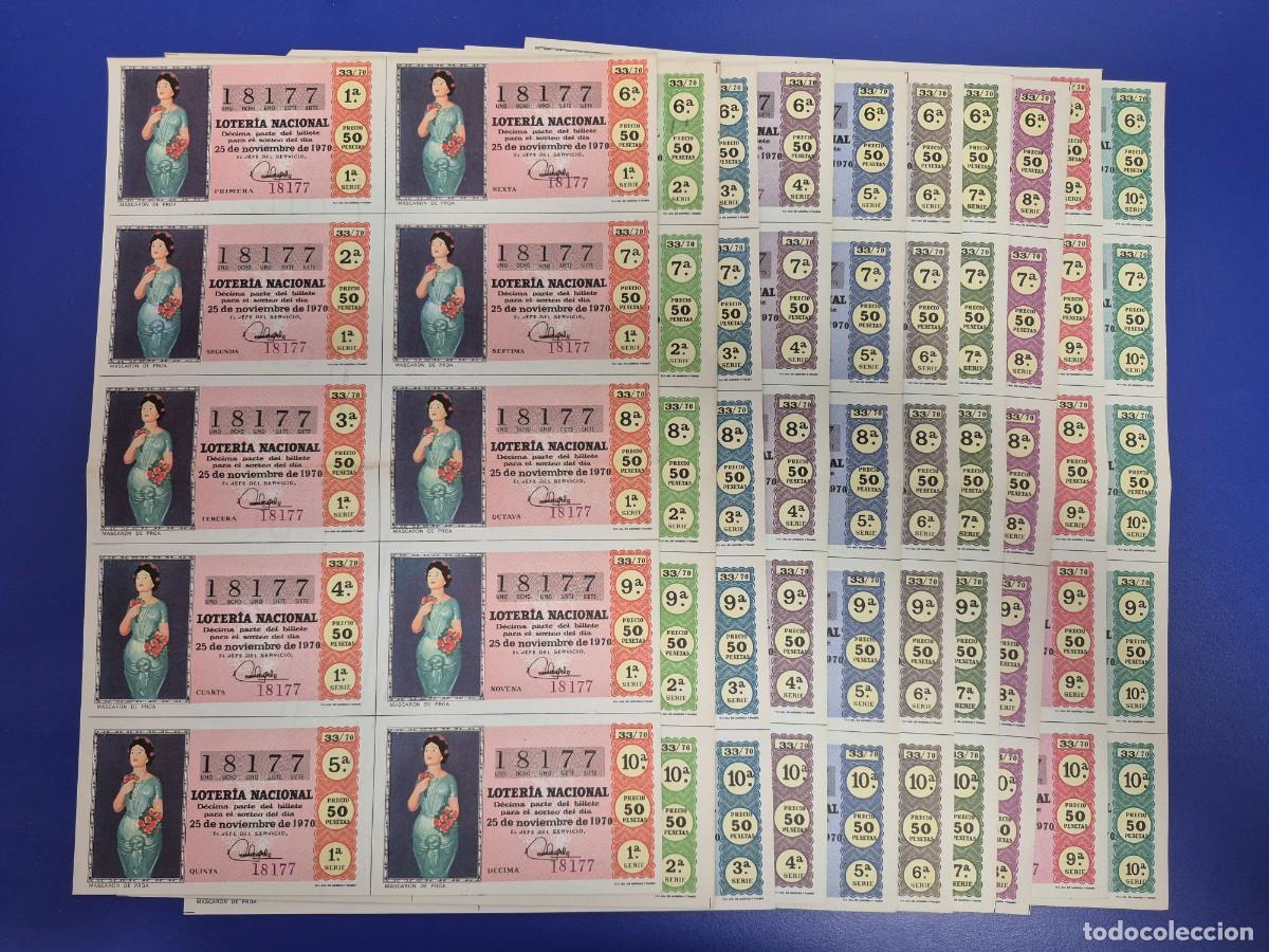 Loter&iacute;a nacional: LOTERIA NACIONAL SORTEO 33 DE 1970 10 SERIES DIFERENTES