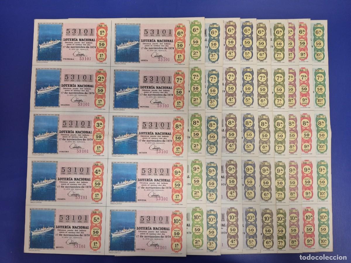 Loter&iacute;a nacional: LOTERIA NACIONAL SORTEO 32 DE 1970 10 SERIE COMPLETA