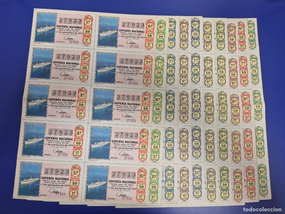 Loter&iacute;a nacional: LOTERIA NACIONAL SORTEO 32 DE 1970 10 SERIE COMPLETA