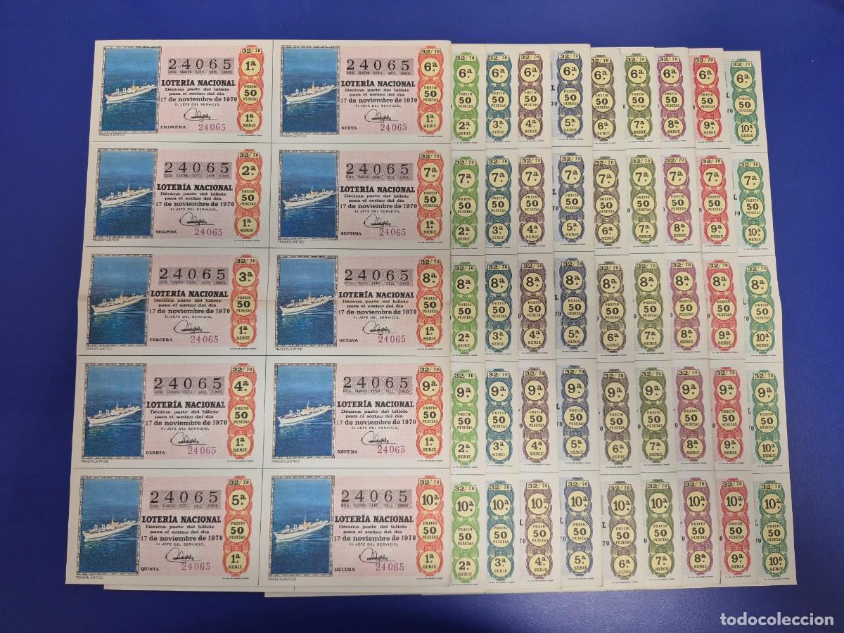Loter&iacute;a nacional: LOTERIA NACIONAL SORTEO 32 DE 1970 10 SERIE COMPLETA