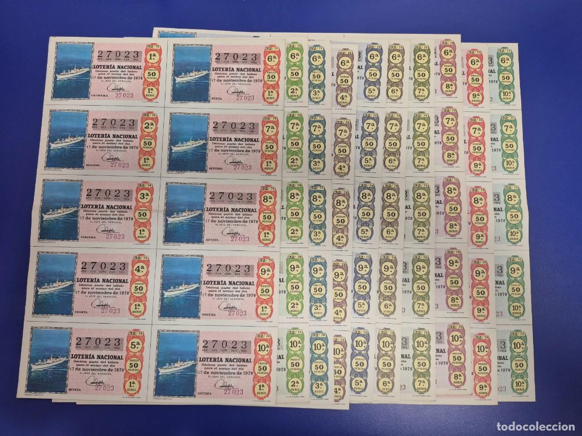 Loter&iacute;a nacional: LOTERIA NACIONAL SORTEO 32 DE 1970 10 SERIE COMPLETA