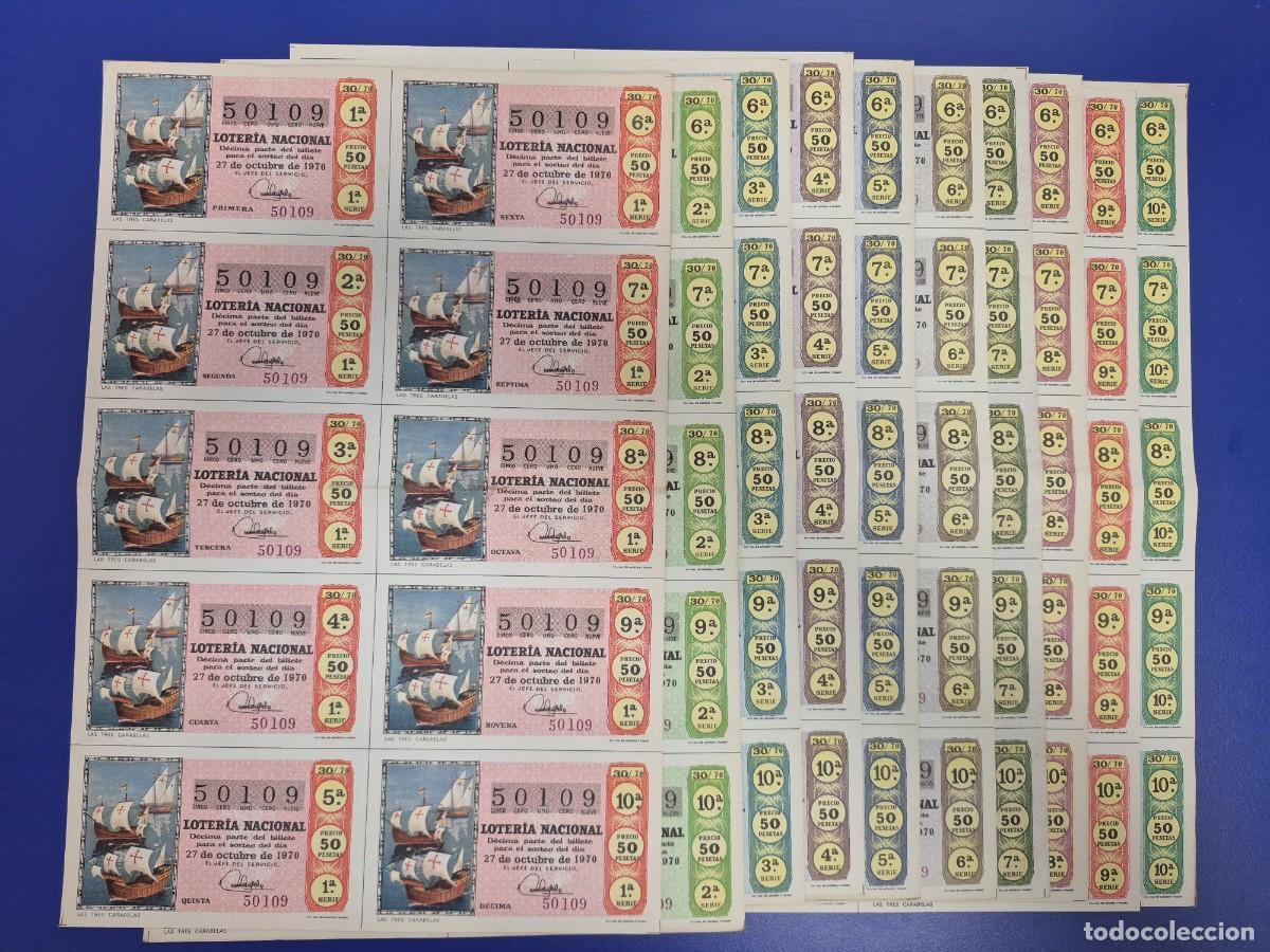 Loter&iacute;a nacional: LOTERIA NACIONAL SORTEO 30 DE 1970 SERIE COMPLETA