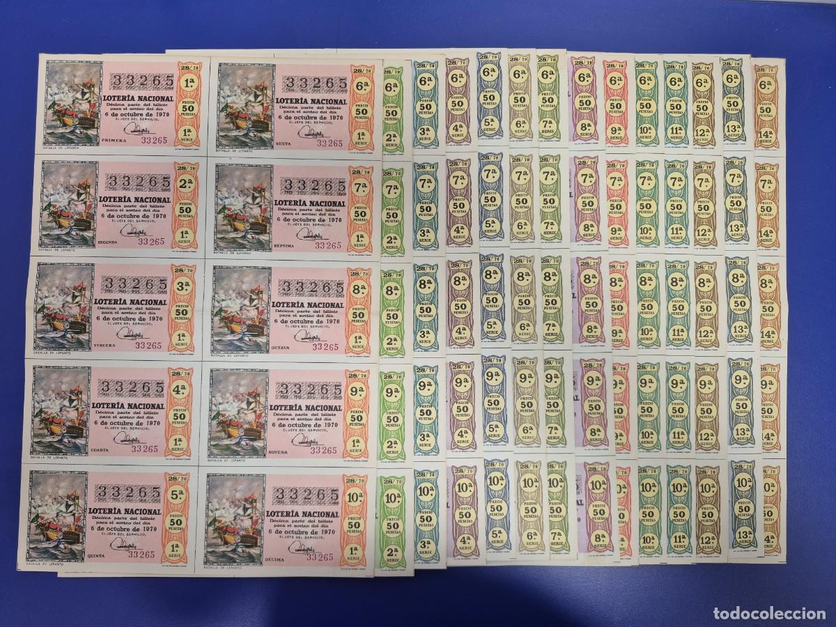Loter&iacute;a nacional: LOTERIA NACIONAL SORTEO 28 DE 1970 SERIE COMPLETA