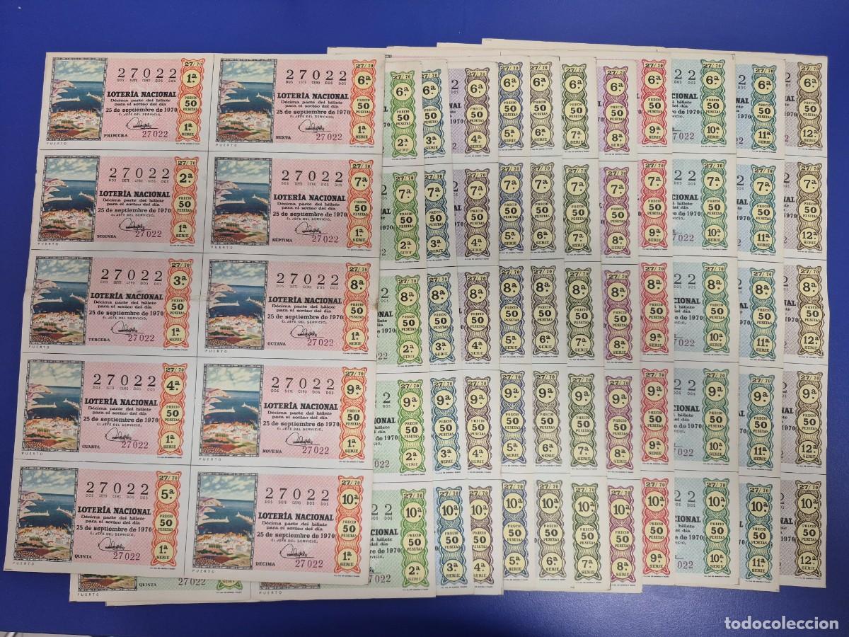 Loter&iacute;a nacional: LOTERIA NACIONAL SORTEO 27 DE 1970 SERIE COMPLETA