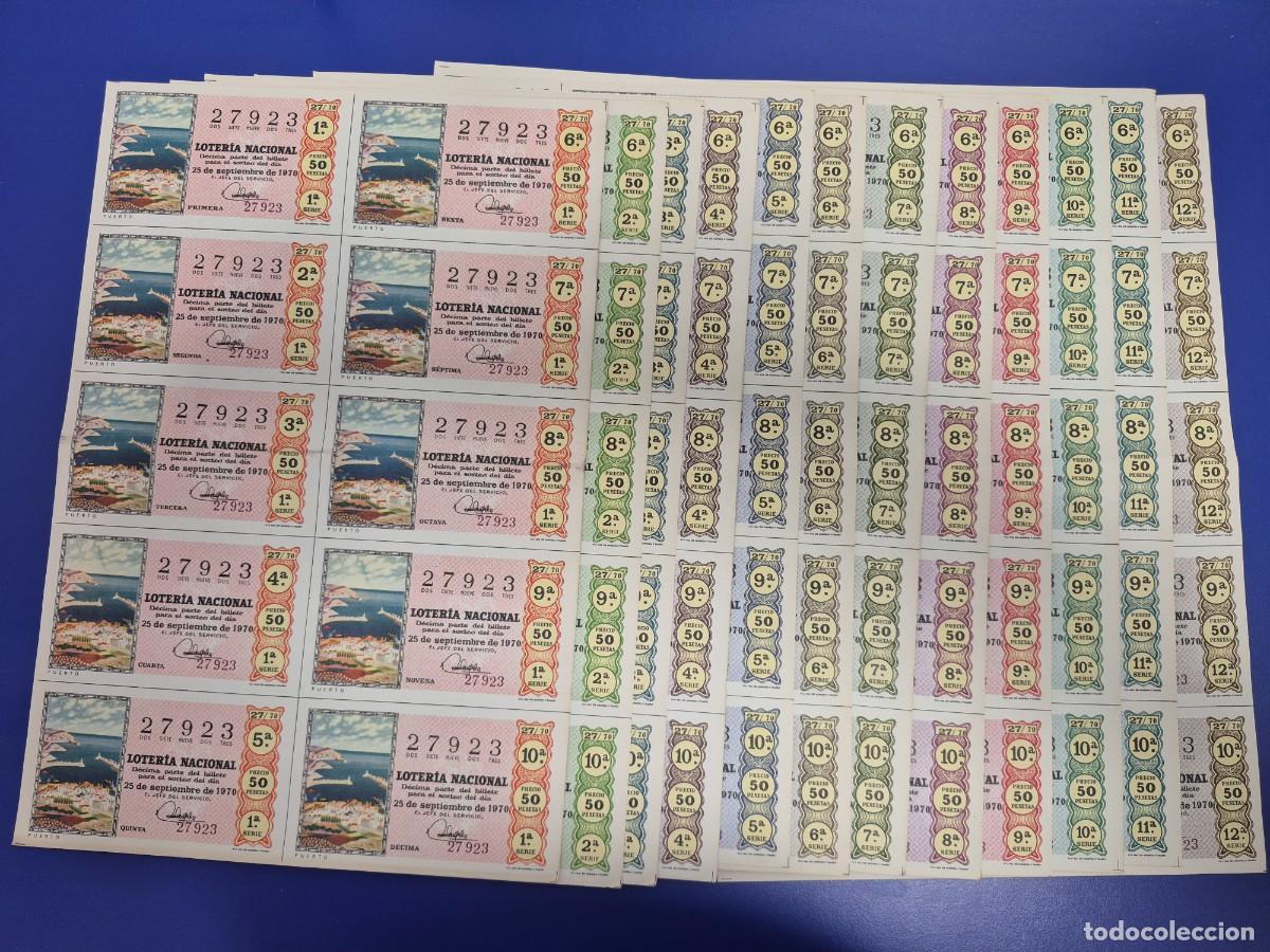 Loter&iacute;a nacional: LOTERIA NACIONAL SORTEO 27 DE 1970 SERIE COMPLETA