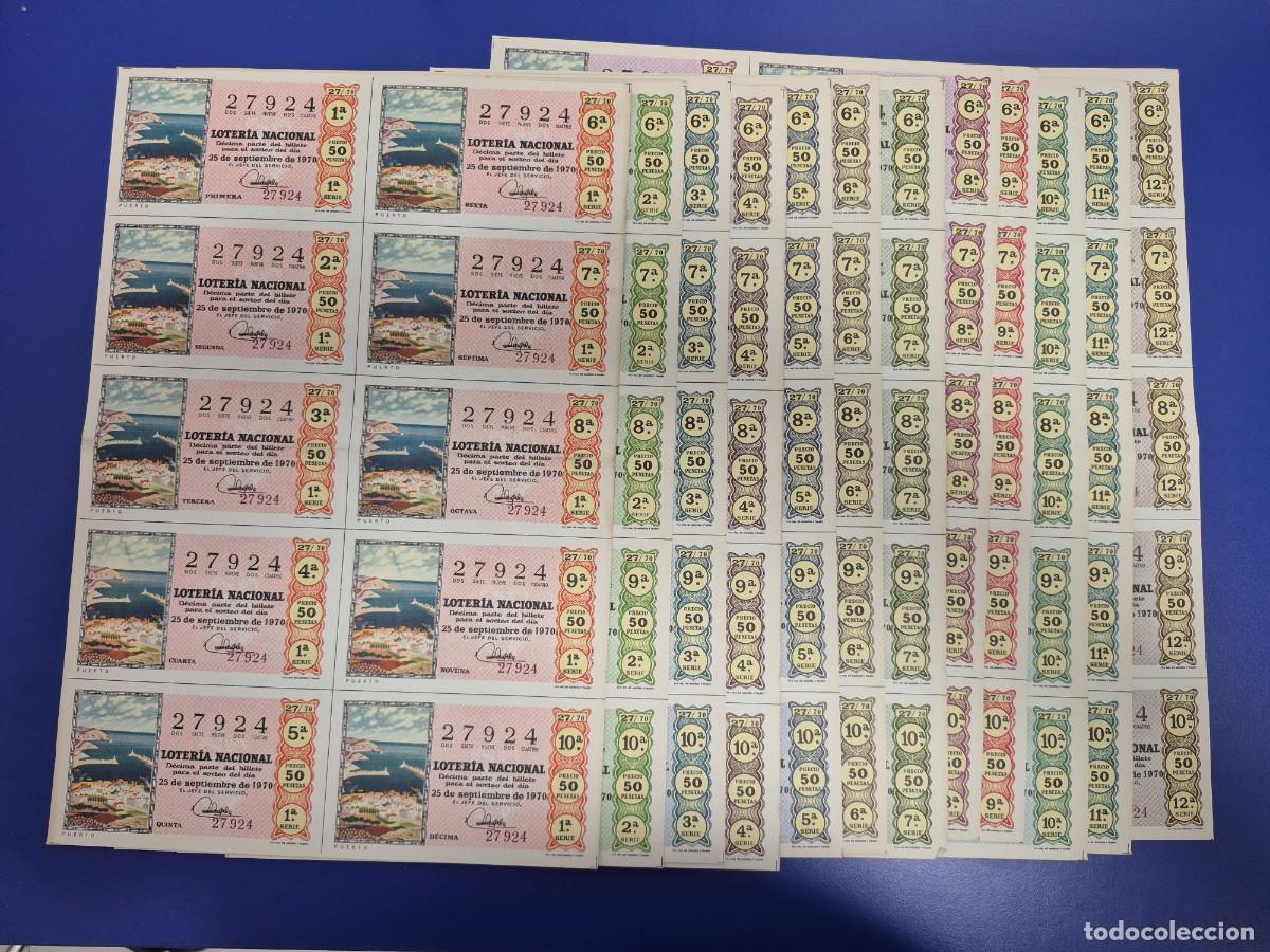 Loter&iacute;a nacional: LOTERIA NACIONAL SORTEO 27 DE 1970 SERIE COMPLETA