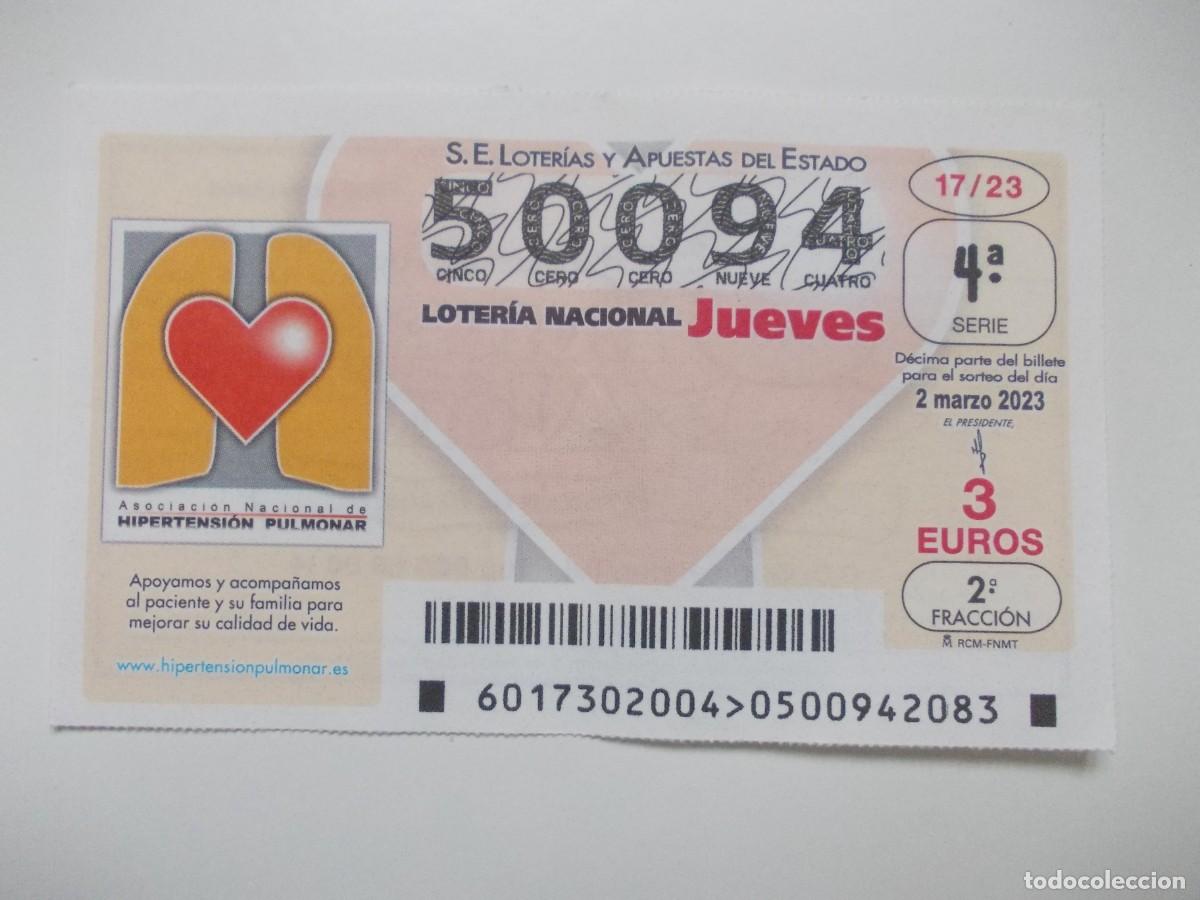Lotteria Nationale Spagnola: loteria nacional 2 marzo 2023 decimo asociacion nacional hipertension pulmonar ayuda social medicina