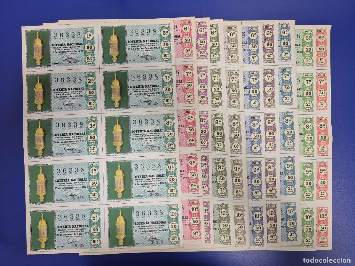 Loter&iacute;a nacional: LOTERIA NACIONAL SORTEO 26 DE 1970 10 SERIES DIFERENTES