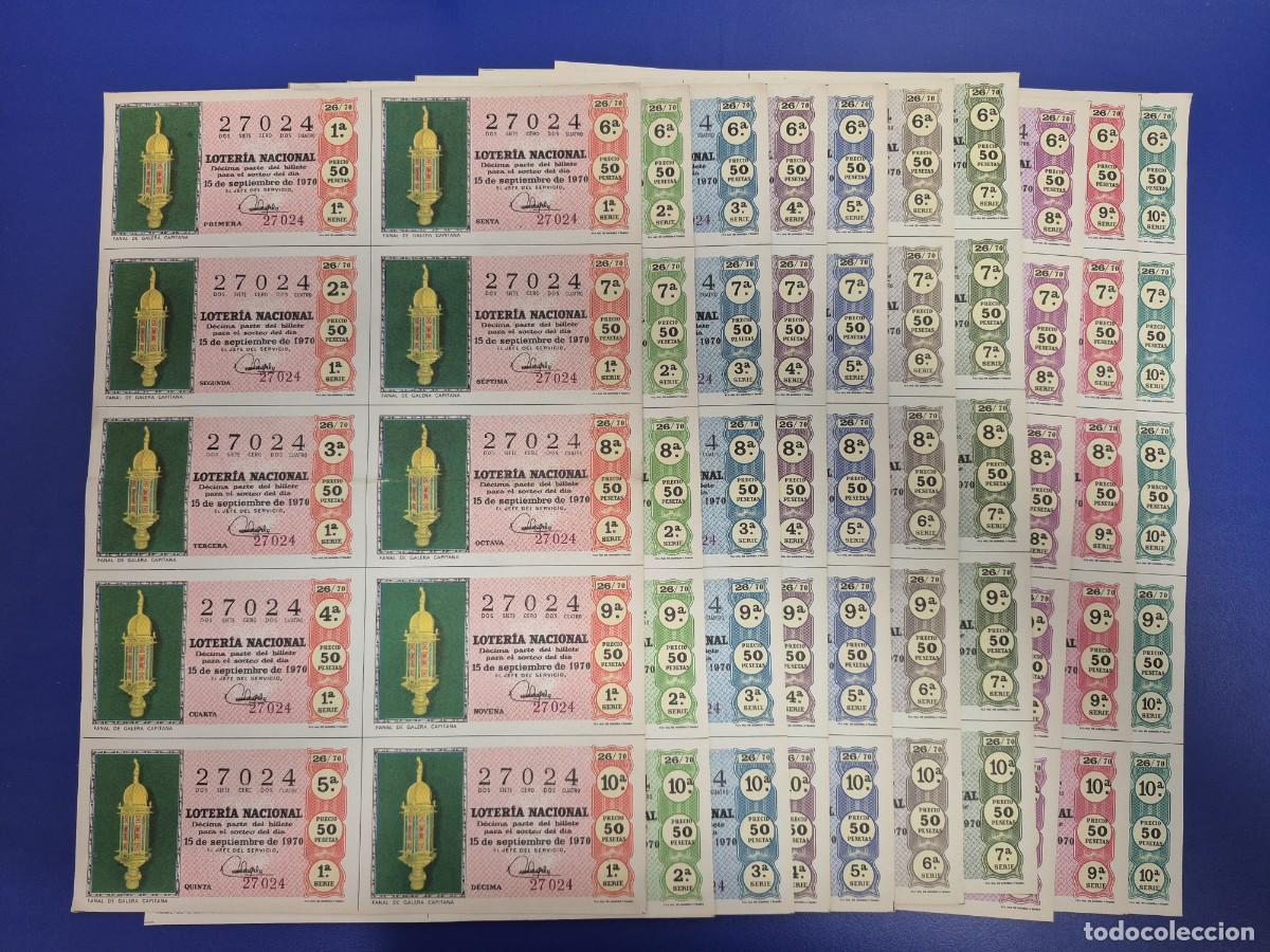 Loter&iacute;a nacional: LOTERIA NACIONAL SORTEO 26 DE 1970 10 SERIES DIFERENTES
