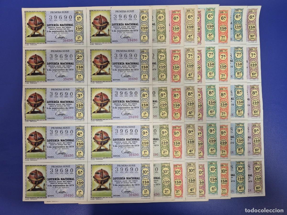 Loter&iacute;a nacional: LOTERIA NACIONAL SORTEO 25 DE 1970 9 SERIES DIFERENTES