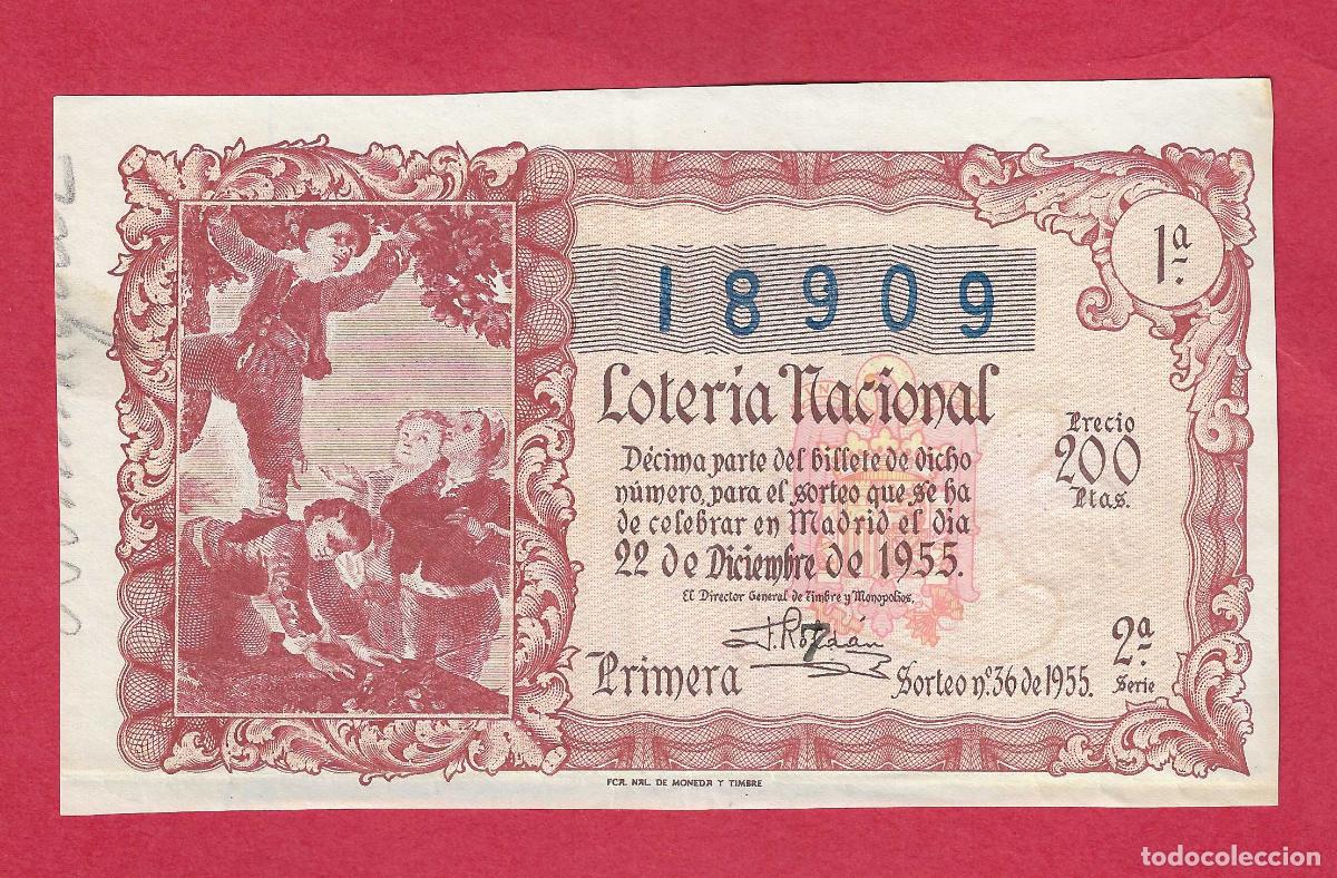 Loter&iacute;a nacional: LOTERIA SORTEO 36 DE 1955 22 DE DICIEMBRE NAVIDAD