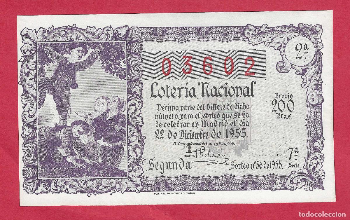 Loter&iacute;a nacional: LOTERIA SORTEO 36 DE 1955 22 DE DICIEMBRE NAVIDAD