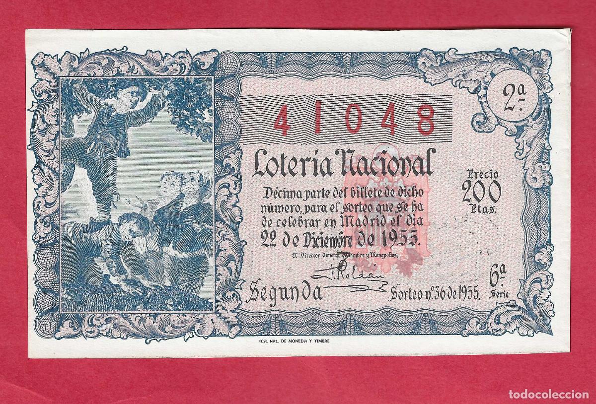 Loter&iacute;a nacional: LOTERIA SORTEO 36 DE 1955 22 DE DICIEMBRE NAVIDAD
