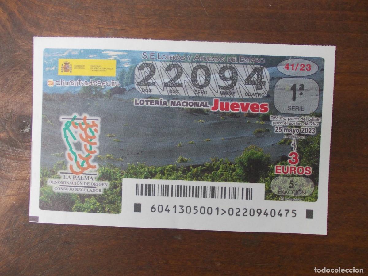 Lotteria Nationale Spagnola: Loteria Nacional 25 Mayo 2023 Decimo Alimentos Espa&ntilde;a DO La Palma Viticultura Vino Caldo Bodega