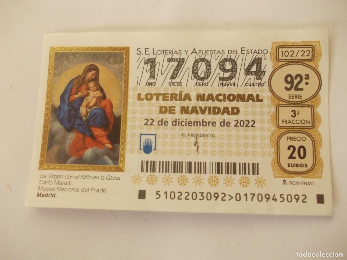 Loter&iacute;a nacional: Loteria Navidad 22 Diciembre 2022 Decimo Virgen Ni&ntilde;o Carlo Maratti Ilustracion Arte Obra Museo