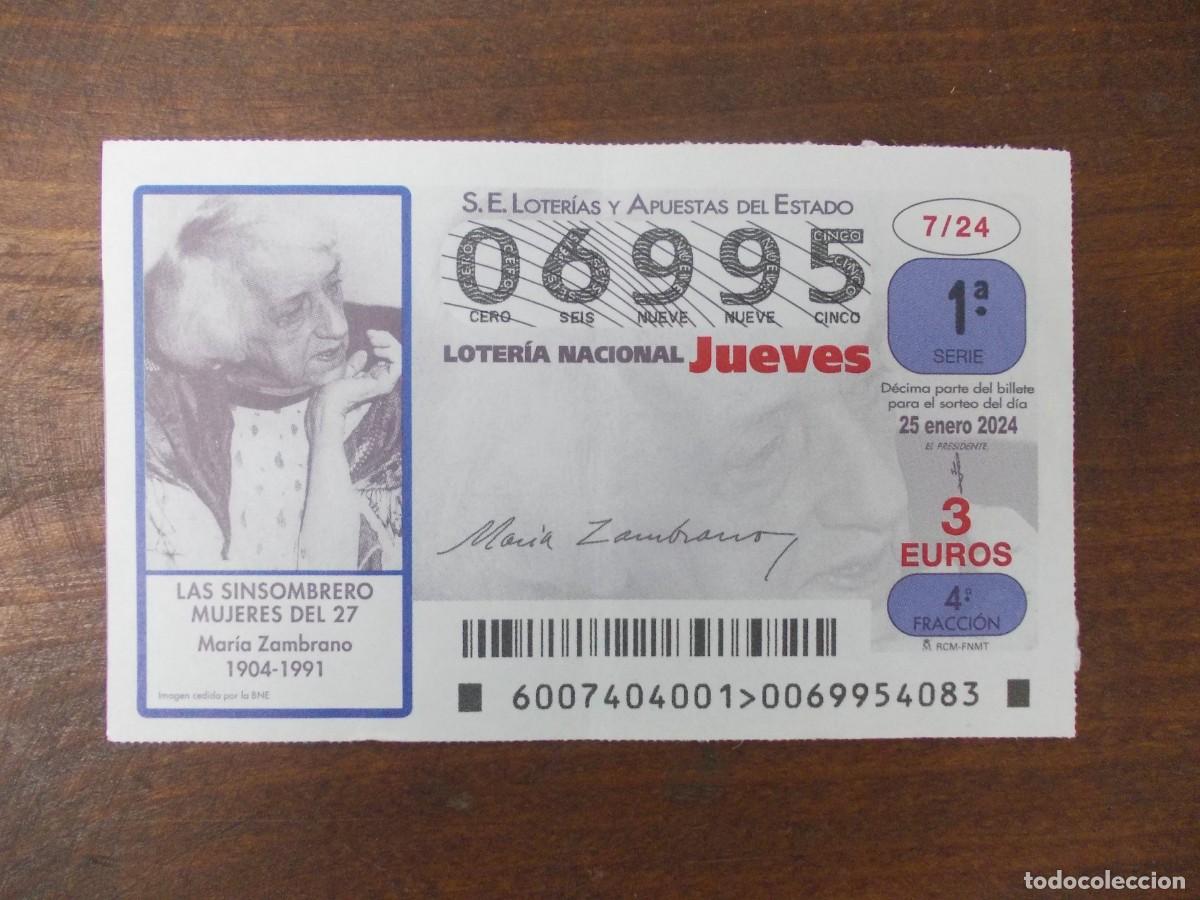 Lotaria Nacional: Loteria Nacional 25 Enero 2024 Decimo Las Sinsombrero Maria Zambrano Mujeres Generacion 27 Cultura