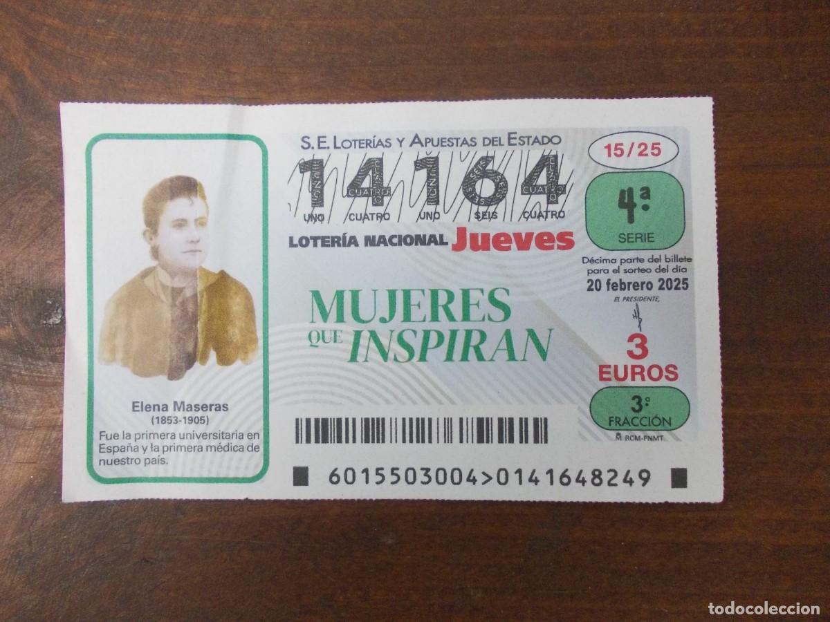 Lotaria Nacional: Loteria Nacional 20 Febrero 2025 Decimo Elena Maseras Mujeres Que Inspiran Universidad Medicina