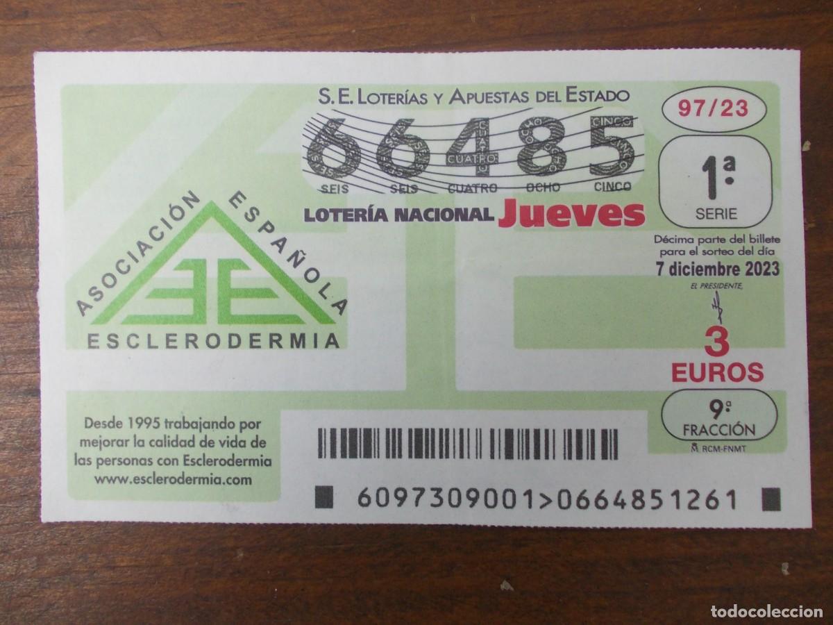 Loter&iacute;a nacional: D&eacute;cimo Loter&iacute;a Nacional Jueves 7 diciembre 2023 Asociaci&oacute;n Espa&ntilde;ola de Esclerodermia AEE solidario