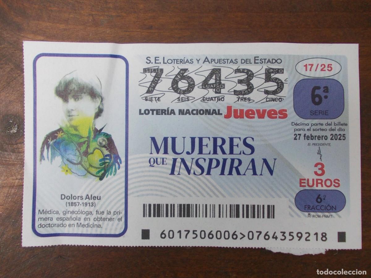 Loterie Nationale: Decimo Loteria Nacional Jueves 27 Febrero 2025 Mujeres que Inspiran Dolors Aleu Medica Ginecologa