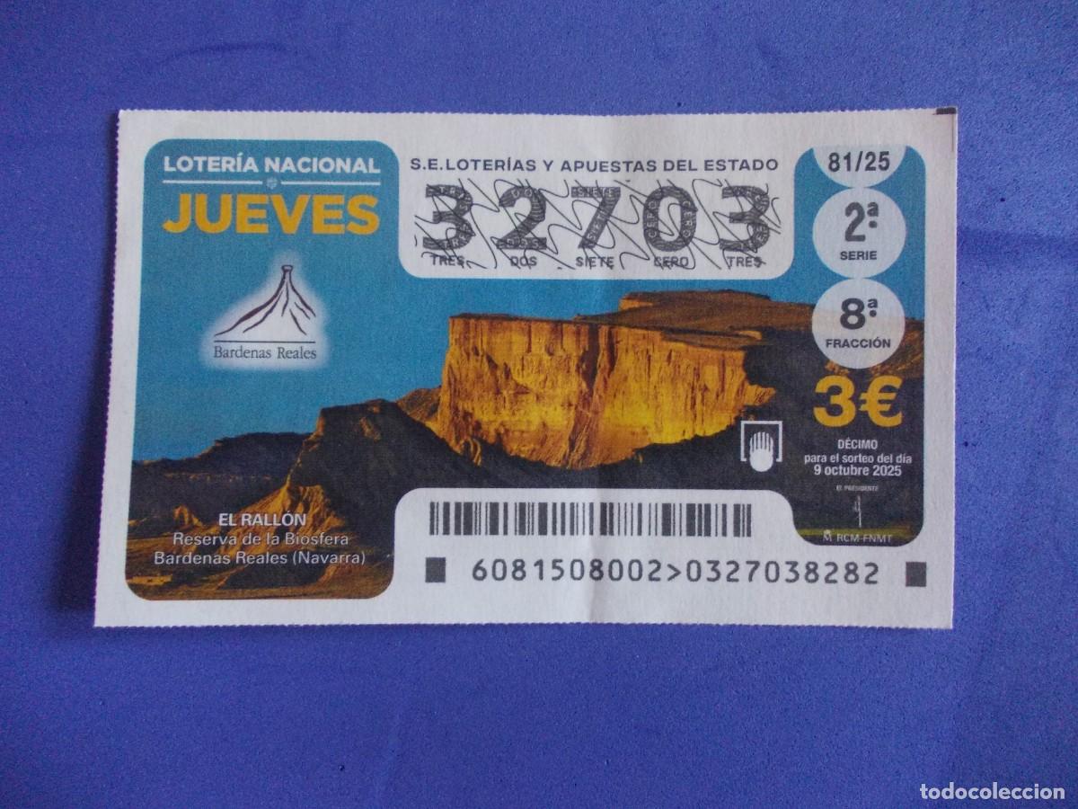 Lotaria Nacional: D&eacute;cimo Loter&iacute;a Nacional El Rall&oacute;n Reserva de la Biosfera Bardenas Reales Navarra 9 octubre 2025
