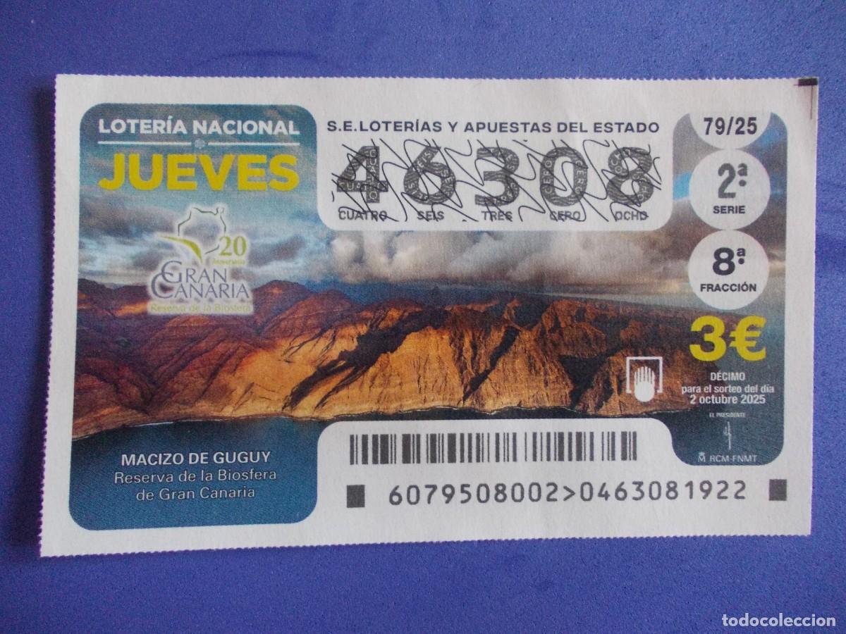 Lotaria Nacional: D&eacute;cimo Loter&iacute;a Nacional Jueves Macizo de Guguy Reserva de la Biosfera Gran Canaria 2 octubre 2025
