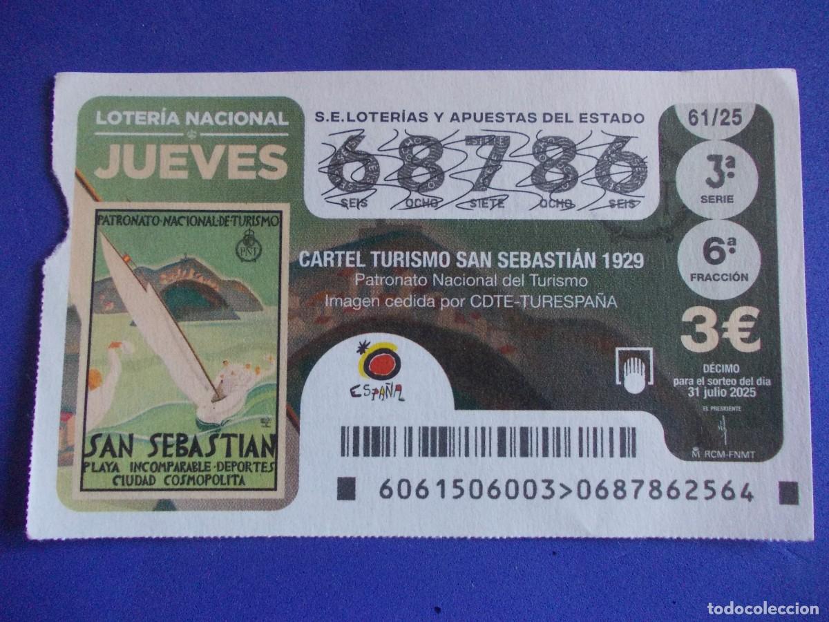 Loterie Nationale: Decimo Loteria Nacional Jueves 31 Julio 2025 Cartel Turismo San Sebastian 1929 Regata Guipuzcoa Mar