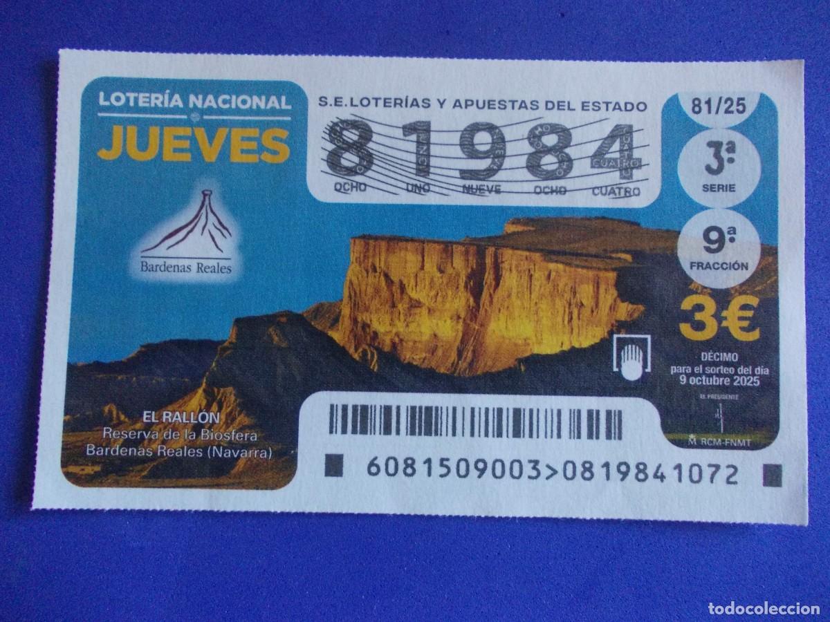 Lotaria Nacional: D&eacute;cimo El Rall&oacute;n Bardenas Reales Navarra Reserva de la Biosfera 9 octubre 2025 paisaje des&eacute;rtico