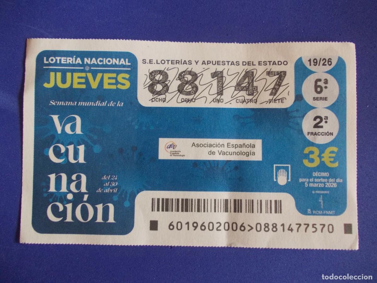 National Spanish Lottery: Decimo Loteria Nacional 5 Marzo 2026 Semana Mundial Vacunacion Asociacion Espa&ntilde;ola Vacunologia