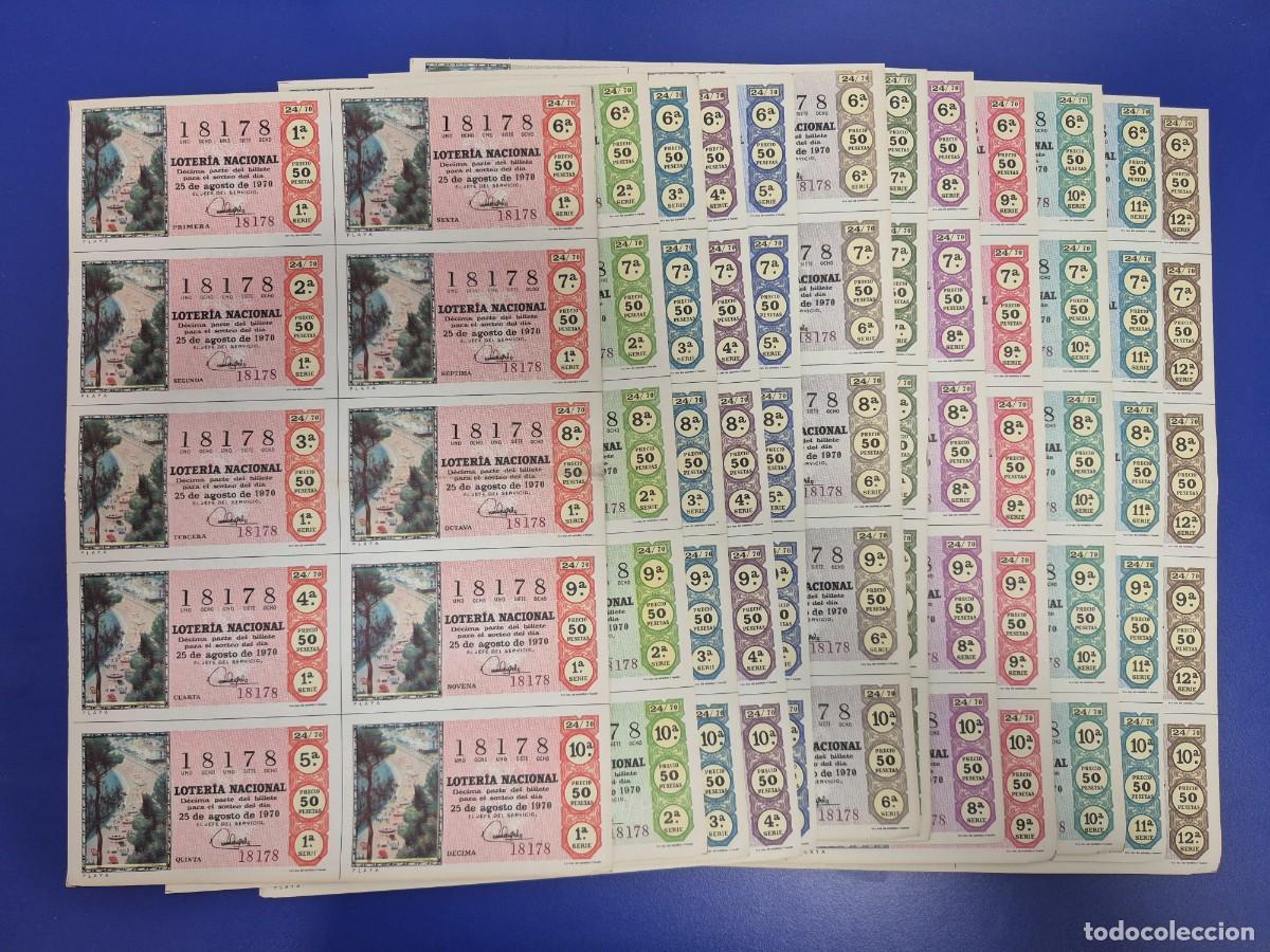National Spanish Lottery: LOTERIA NACIONAL SORTEO 24 DE 1970 SERIE COMPLETA