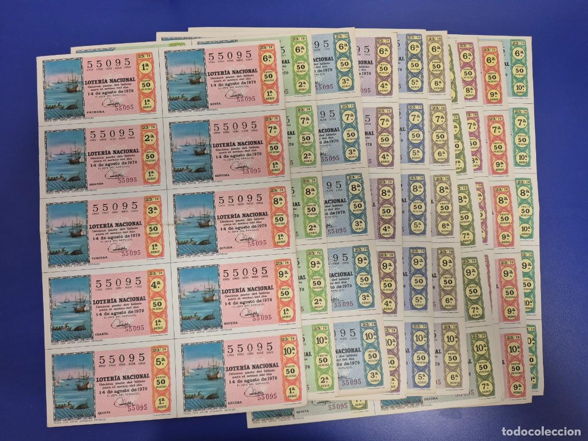Lotteria Nationale Spagnola: LOTERIA NACIONAL SORTEO 23 DE 1970 SERIE COMPLETA