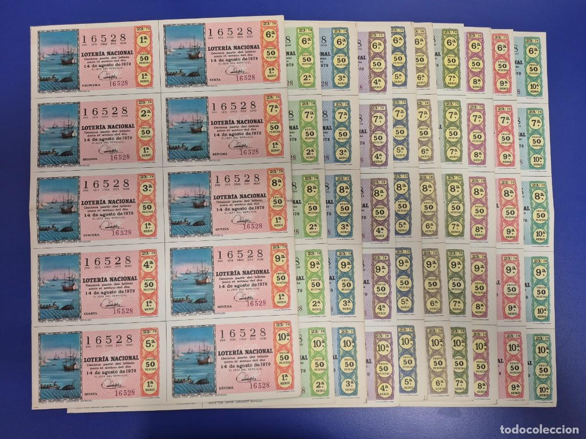 Lotteria Nationale Spagnola: LOTERIA NACIONAL SORTEO 23 DE 1970 SERIE COMPLETA