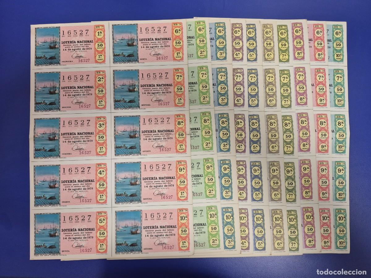 Loter&iacute;a nacional: LOTERIA NACIONAL SORTEO 23 DE 1970 SERIE COMPLETA
