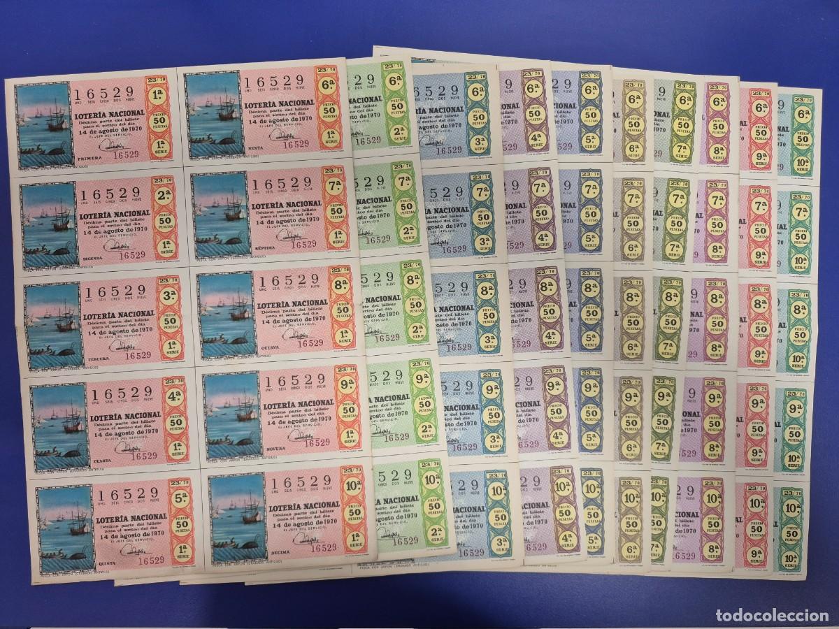 National Spanish Lottery: LOTERIA NACIONAL SORTEO 23 DE 1970 SERIE COMPLETA