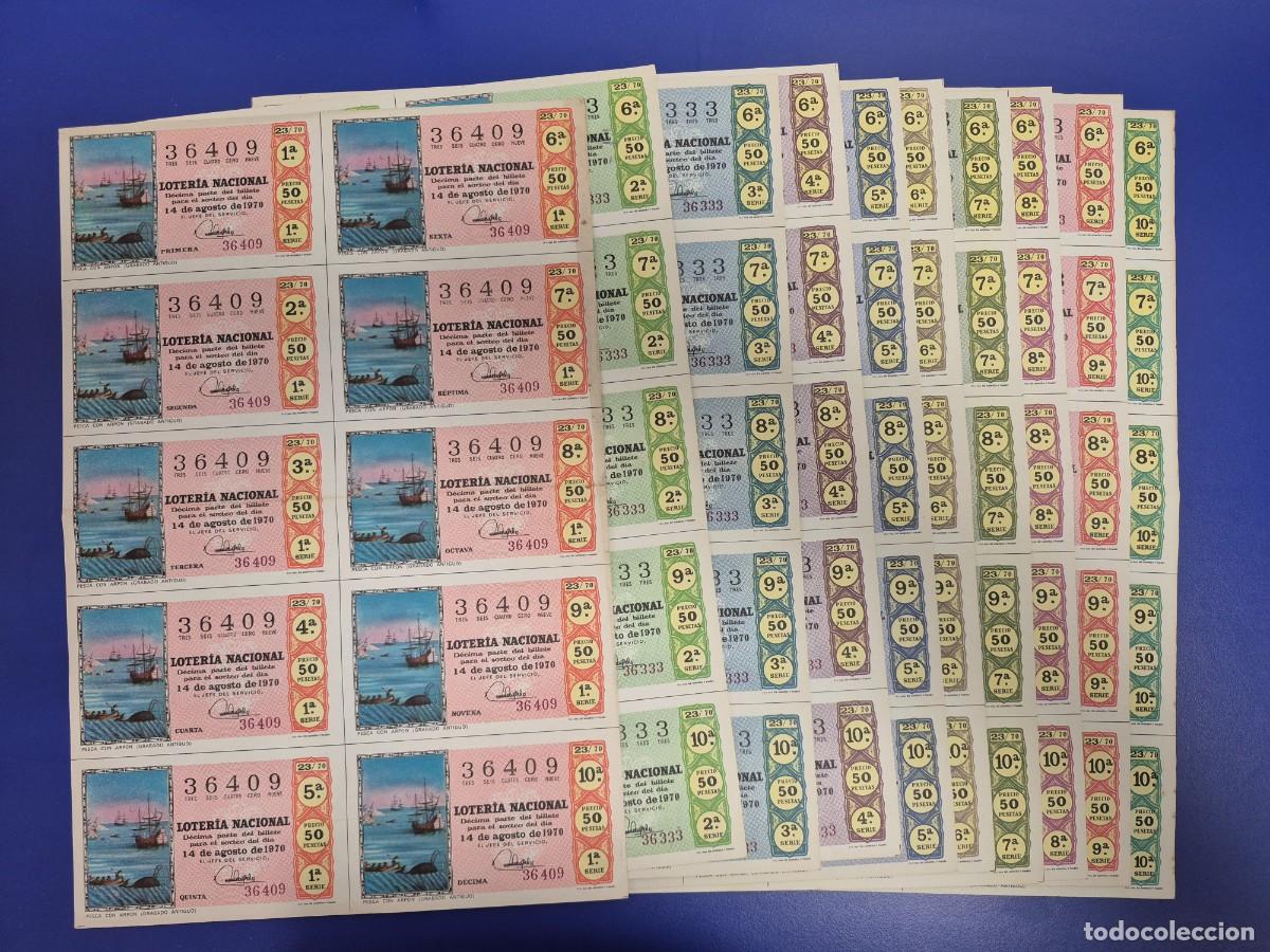 Loter&iacute;a nacional: LOTERIA NACIONAL SORTEO 23 DE 1970 SERIE COMPLETA