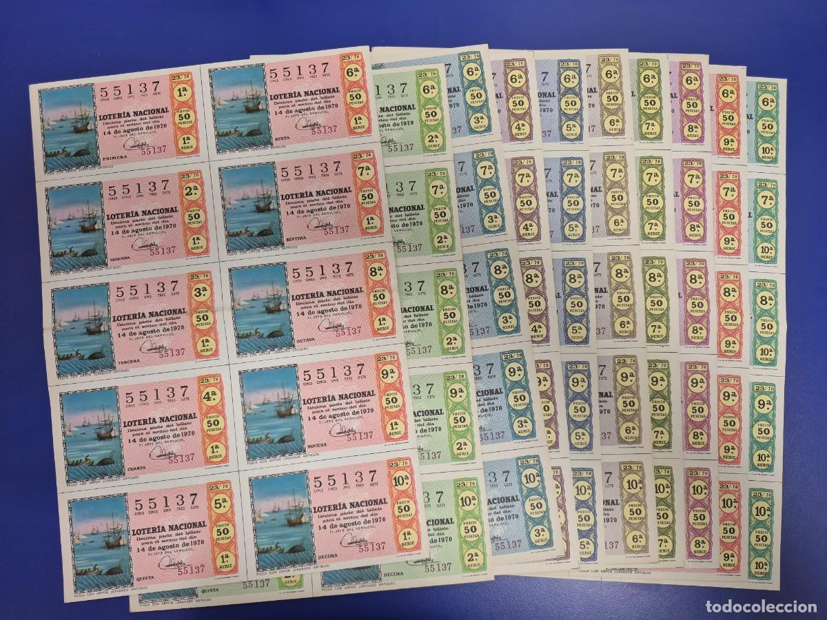Loter&iacute;a nacional: LOTERIA NACIONAL SORTEO 23 DE 1970 SERIE COMPLETA